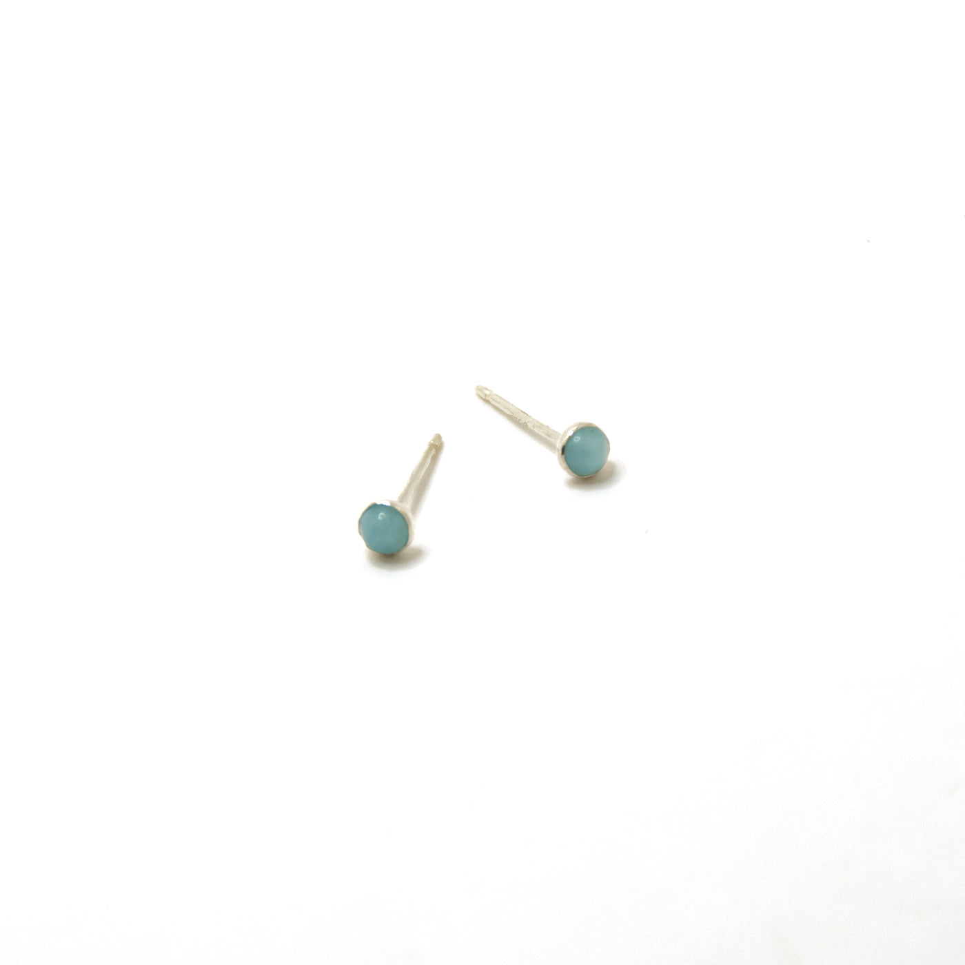 Amazonite and Sterling Silver Dot Studs